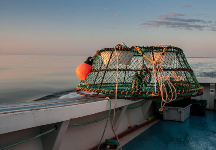 Crab trap off the coast of prince edward island
