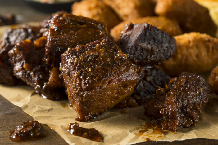 Slow Smoked Brisket Burnt Ends Barbecue with Sides