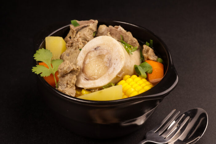 Caldo De Res is a Mexican Beef Soup Made with Beef Bones, Potatoes, Corn and Vegetables.