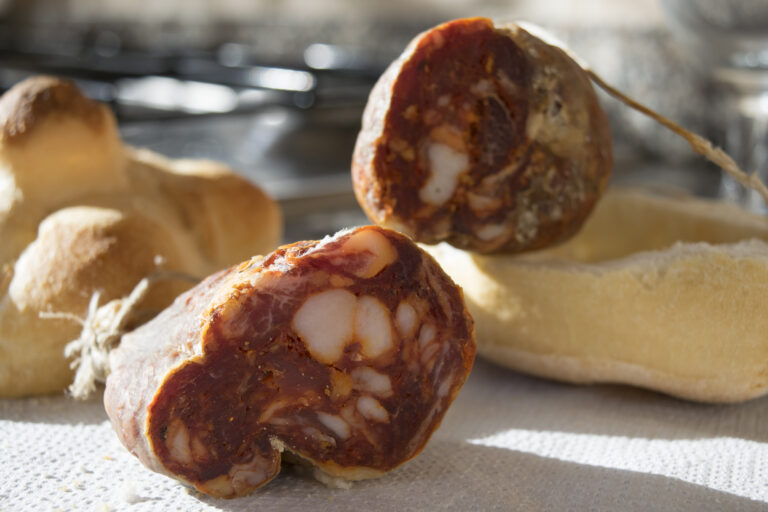 traditional salami of Calabria called soppressata