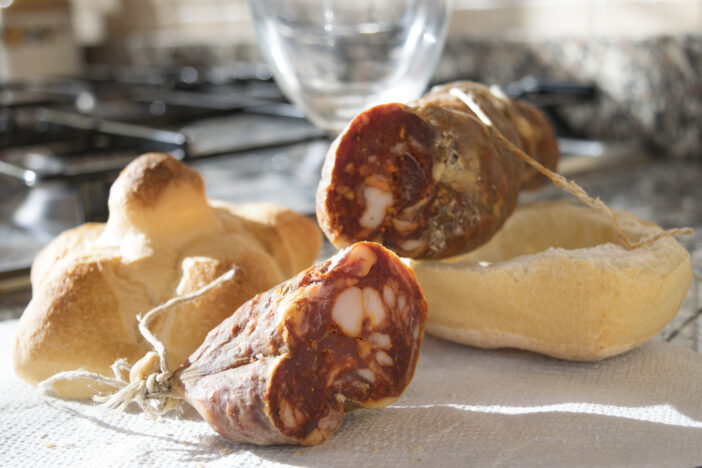 traditional salami of Calabria called soppressata