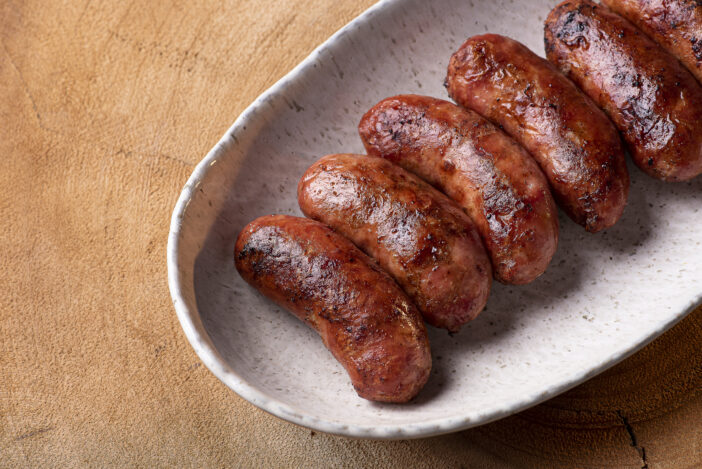 Brazilian sausage grilled on a bowl. Brazilian barbecue