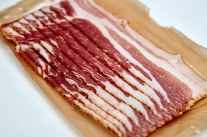 Thin slices of chopped bacon