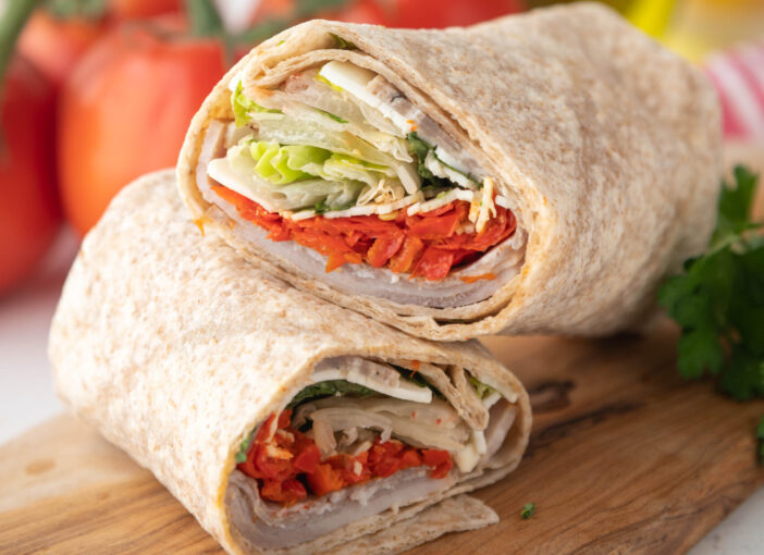 italian wrap with tomato and salami