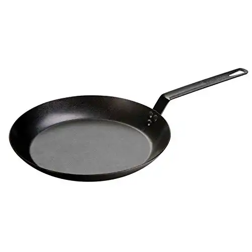 Lodge 12-Inch Pre-Seasoned Carbon Steel Skillet for Versatile Cooking