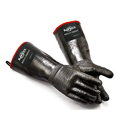 RAPICCA Heat Resistant BBQ Grill Gloves, Waterproof, 932 F, Long Sleeve