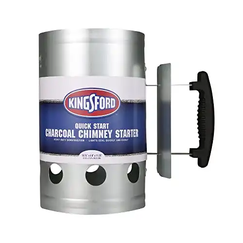 KINGSFORD Heavy Duty Charcoal Chimney Starter for Grills, Silver