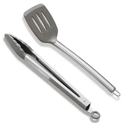 ReaNea Silicone Spatula & Tongs Set, Heat Resistant, Dishwasher Safe