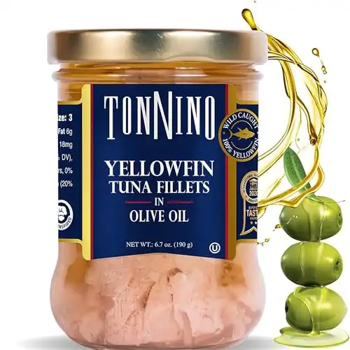 Tonnino Yellowfin Tuna in Olive Oil, Gluten-Free, 6-Pack