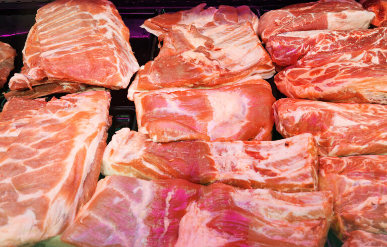 Variety of Fresh Meats on Display at Market