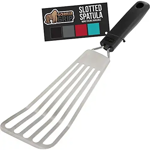 Gorilla Grip Flexible Oversized Slotted Spatula, Rust Resistant