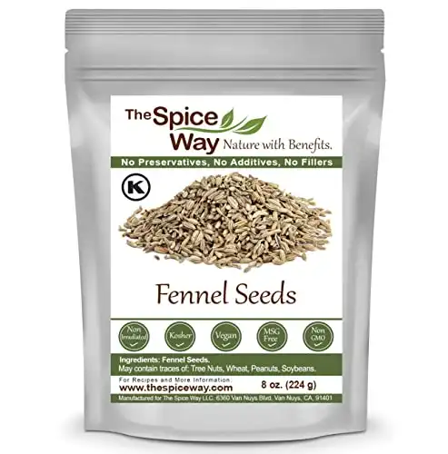 The Spice Way Fennel Seed, 8 oz - Whole Seeds for Tea & Cooking