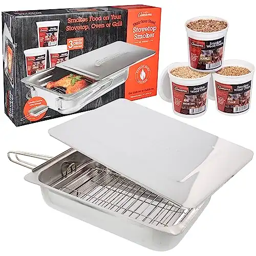 Camerons Stovetop Smoker Gift Set with Wood Chips & Recipes