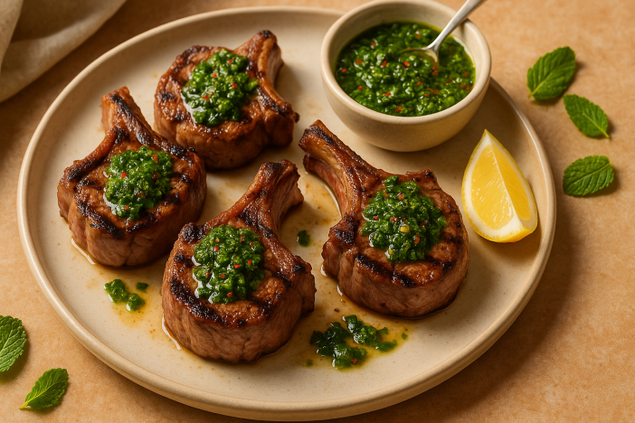 grilled lamb chops with mint chimichurri Grilled Lamb Chops with Mint Chimichurri: Quick Weeknight Dinner
