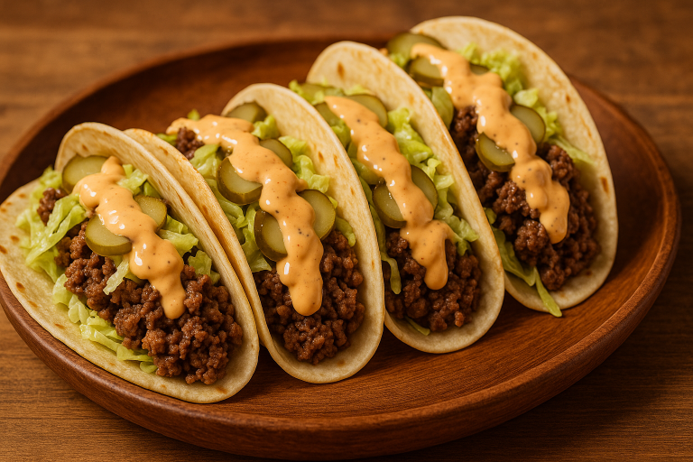 Bison Big Mac Tacos on the Smoker