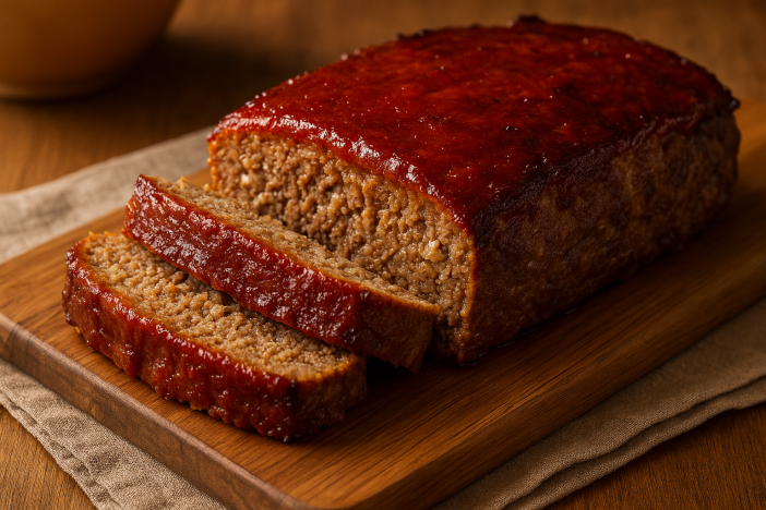 bison meatloaf with smoked tomato glaze Bison Meatloaf with Smoked Tomato Glaze