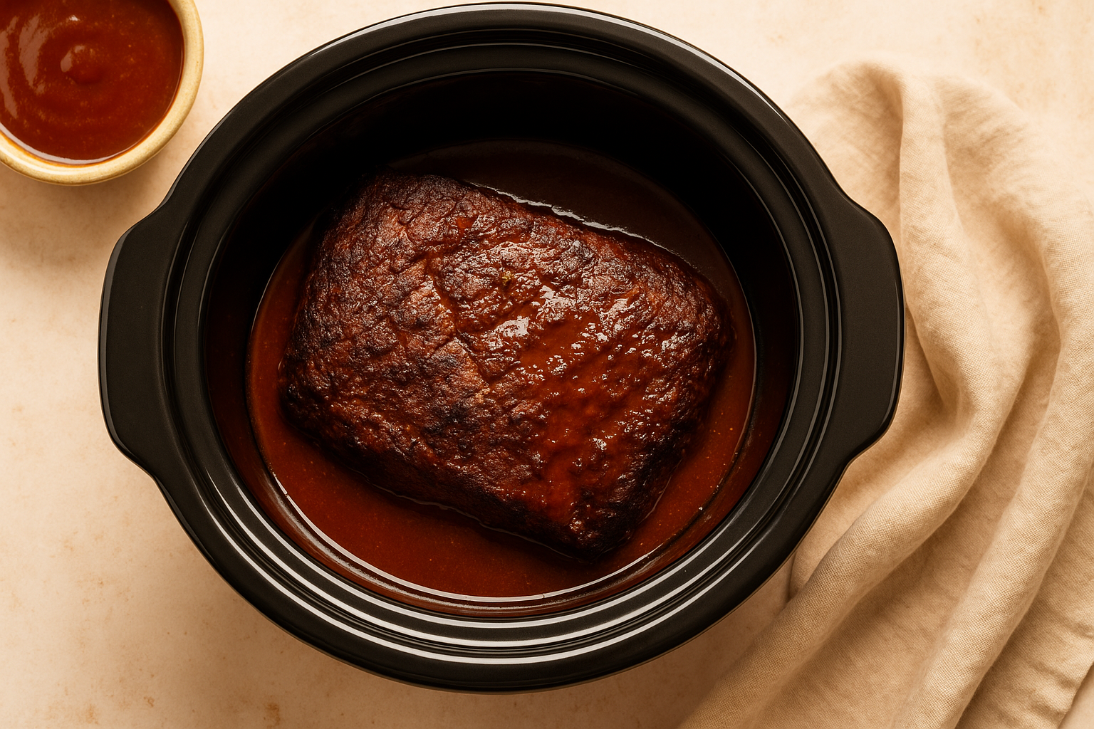 crockpot brisket with smoky bbq sauce lo Crockpot Brisket with Smoky BBQ Sauce: Low Effort, Big Flavor