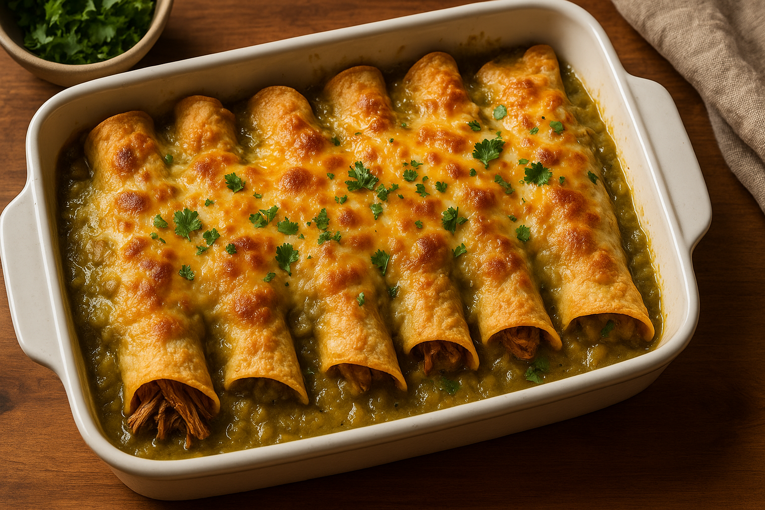 elk enchiladas with green chile sauce Elk Enchiladas with Green Chile Sauce