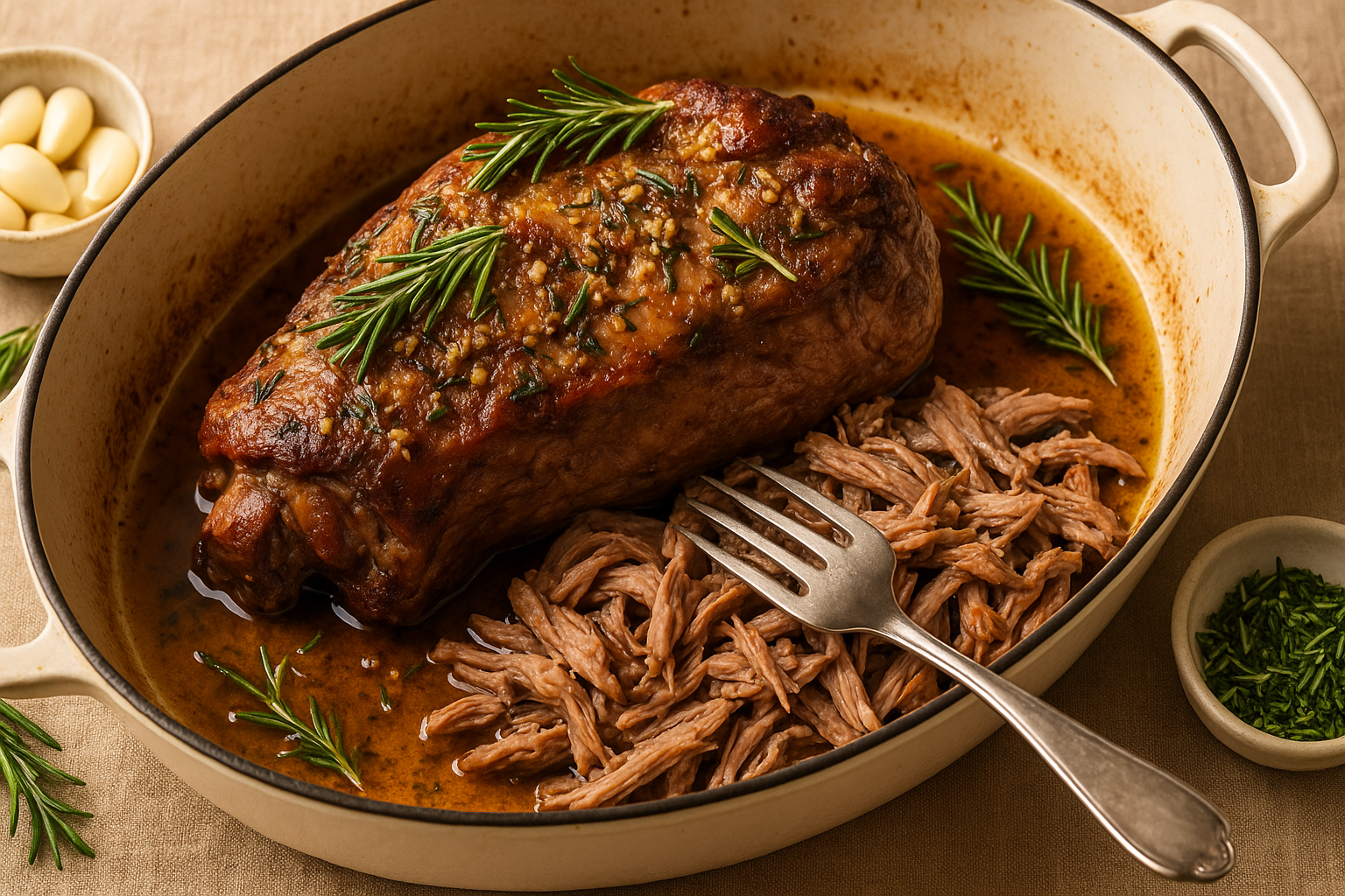 Lamb Shoulder Slow-Cooked with Garlic and Rosemary 1 lamb shoulder slow cooked with garlic an Lamb Shoulder Slow-Cooked with Garlic and Rosemary