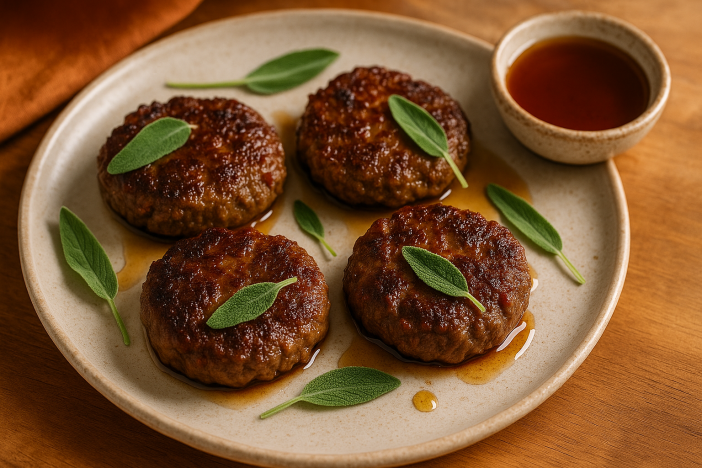 venison breakfast sausage patties with m Venison Breakfast Sausage Patties with Maple and Sage