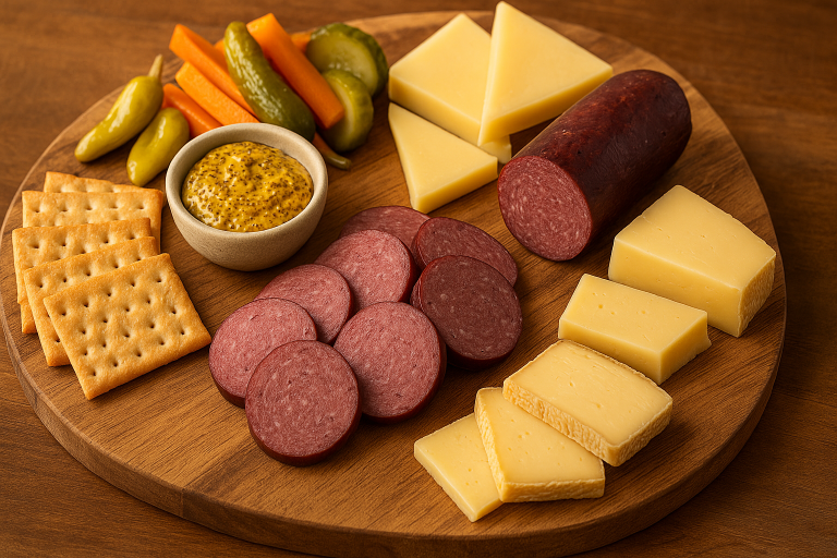 Venison Summer Sausage Cheese Board for Game Day