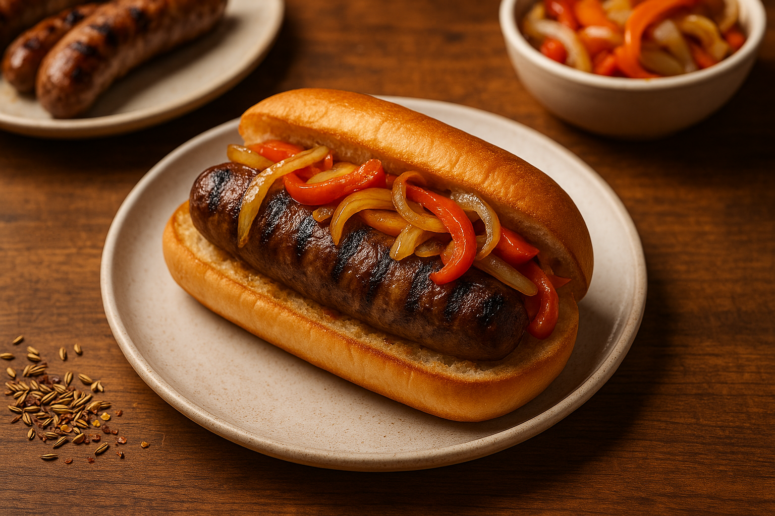 wild boar sausage with fennel and red pe Wild Boar Sausage with Fennel and Red Pepper