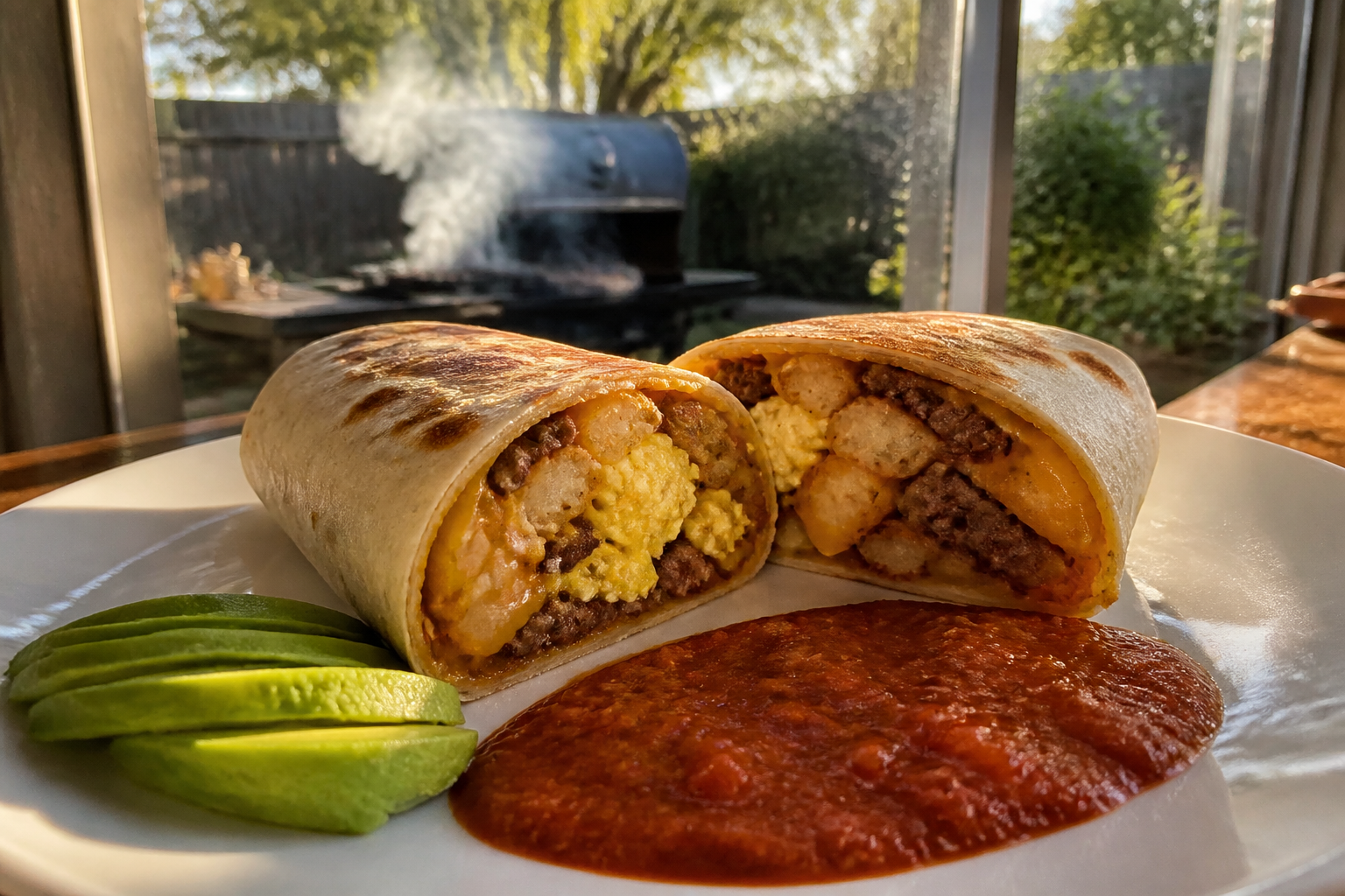 15 Brisket Serving Ideas for Your Next Cookout 25 Brisket breakfast burrito with eggs, cheese, and hash browns, served with salsa