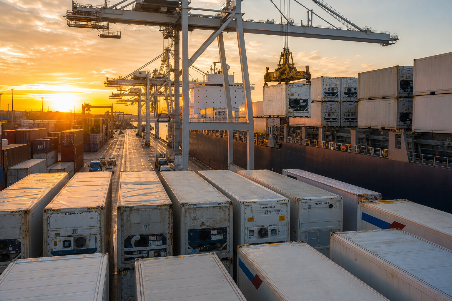 Why Imported Meat Is Cheaper Than Domestic 7 Cargo containers being loaded onto ship at international shipping port