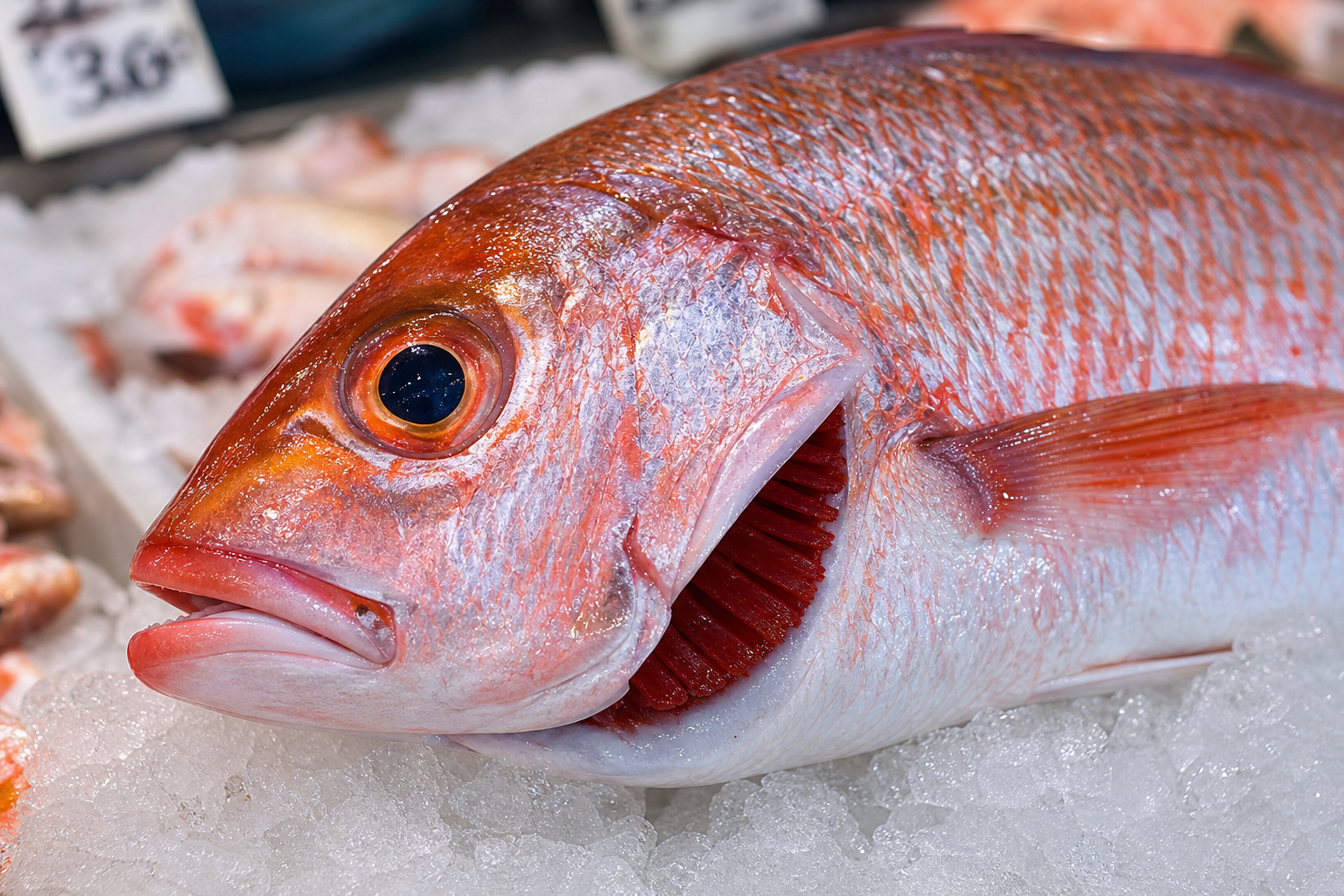 How to Buy Fresh Fish at the Grocery Store: Quality Guide 6 Fresh whole fish on ice showing clear eyes, shiny scales, and bright red gills