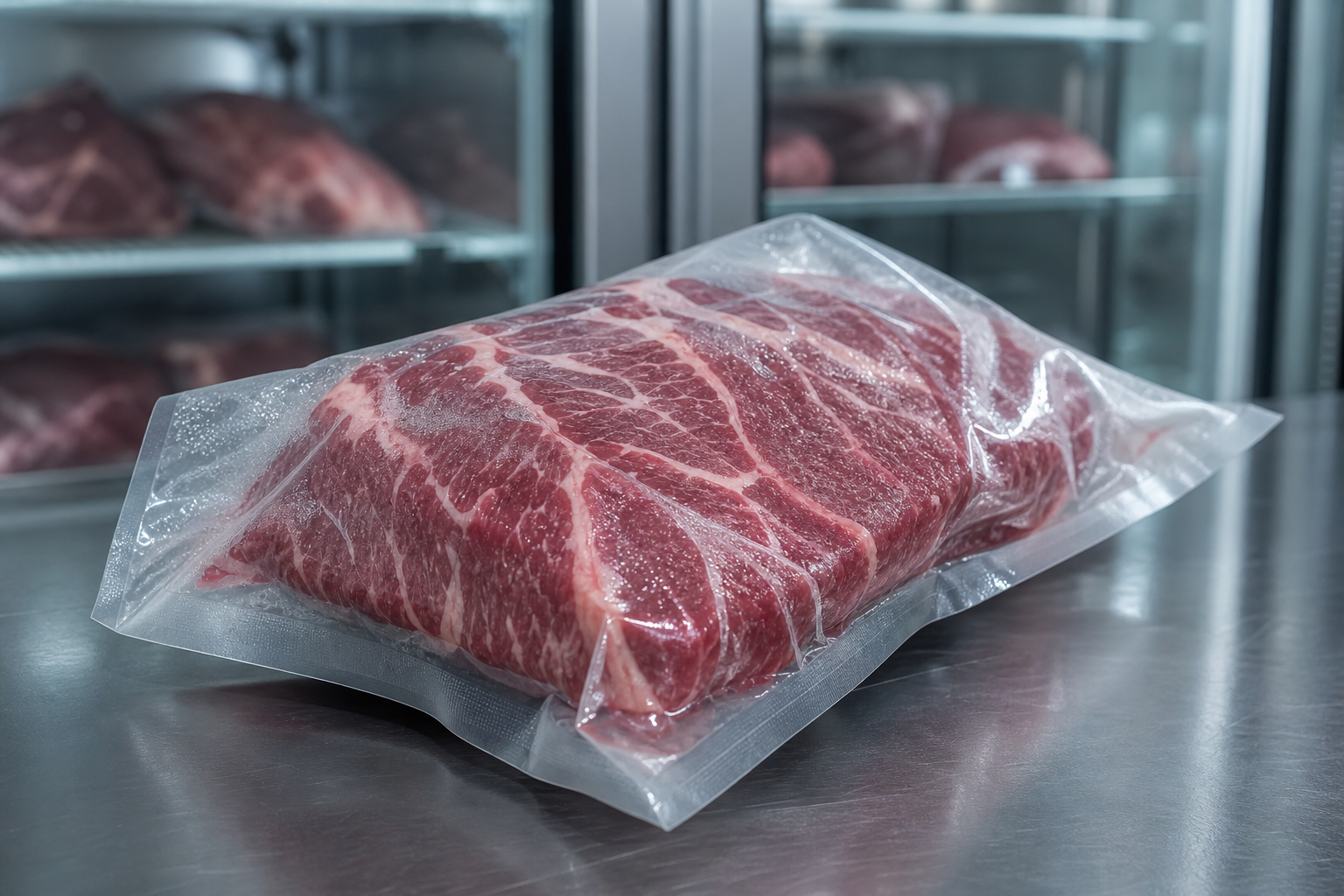 Wet Aged vs Dry Aged Beef: Key Differences Explained 7 Vacuum-sealed beef cut in plastic bag for wet aging process