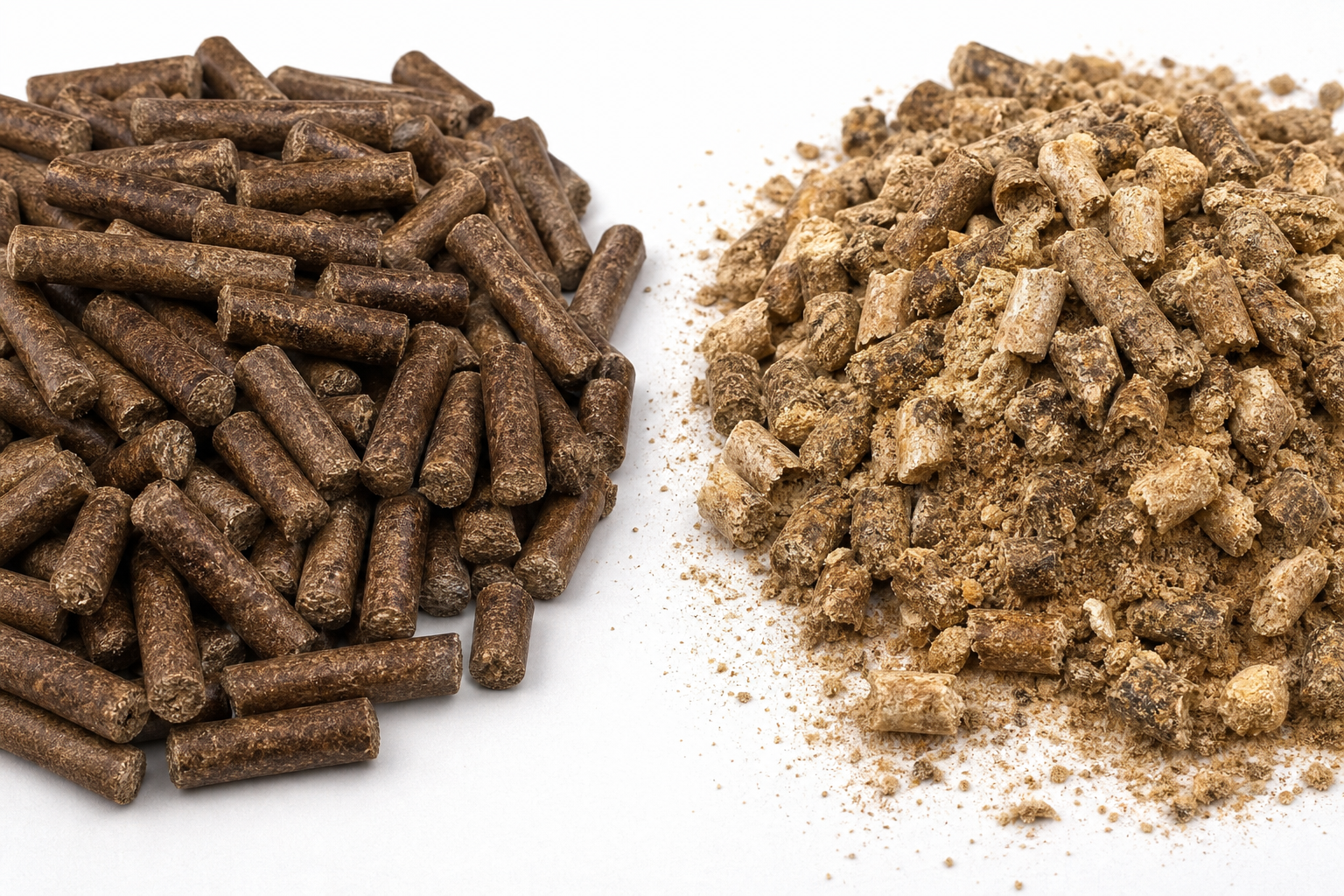 Best Wood Pellets for Smoking: Flavor Guide for Every Meat 11 Comparison of high-quality versus low-quality wood pellets showing texture and consistency differences