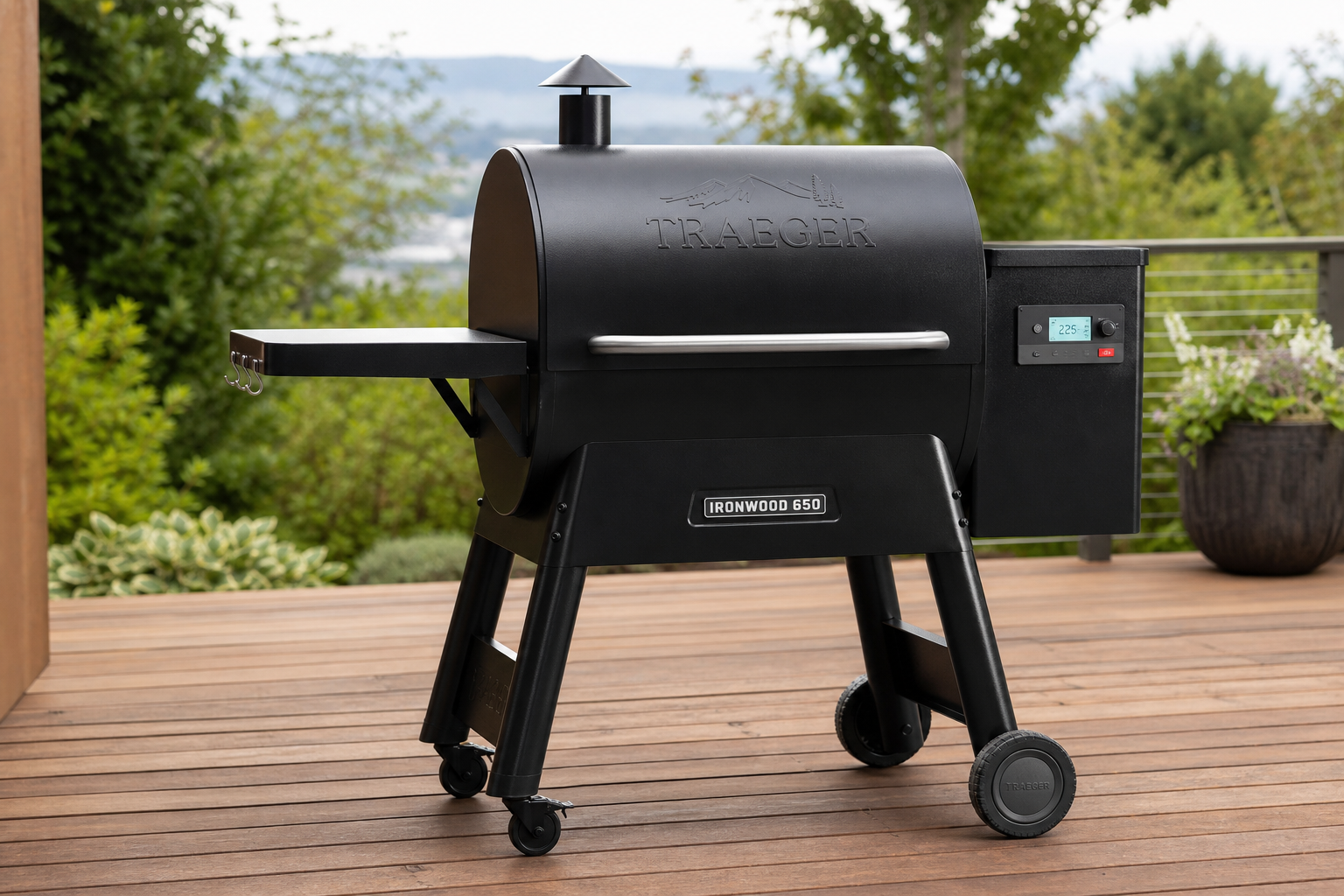 Pit Boss 700FB pellet grill on outdoor deck