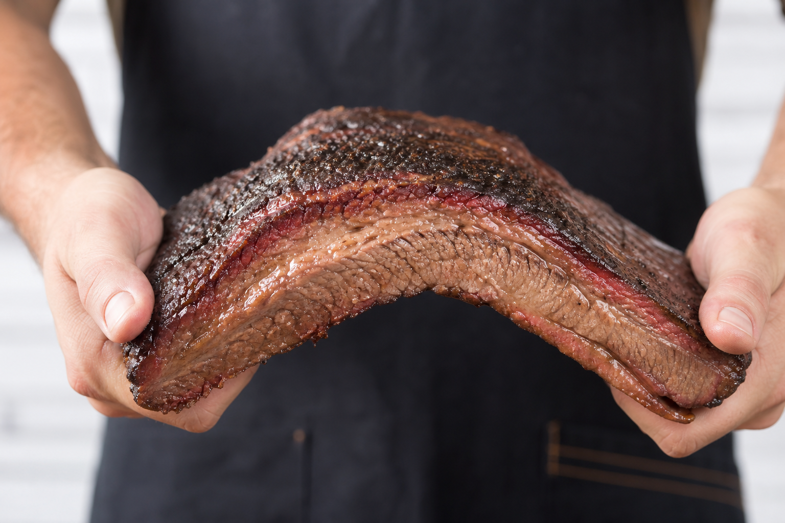 How to Buy a Whole Packer Brisket: Size, Anatomy & Selection 7 Hands performing the flex test on a whole brisket