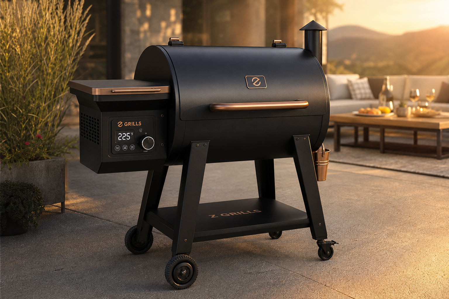 Traeger Pro 575 pellet grill in outdoor setting