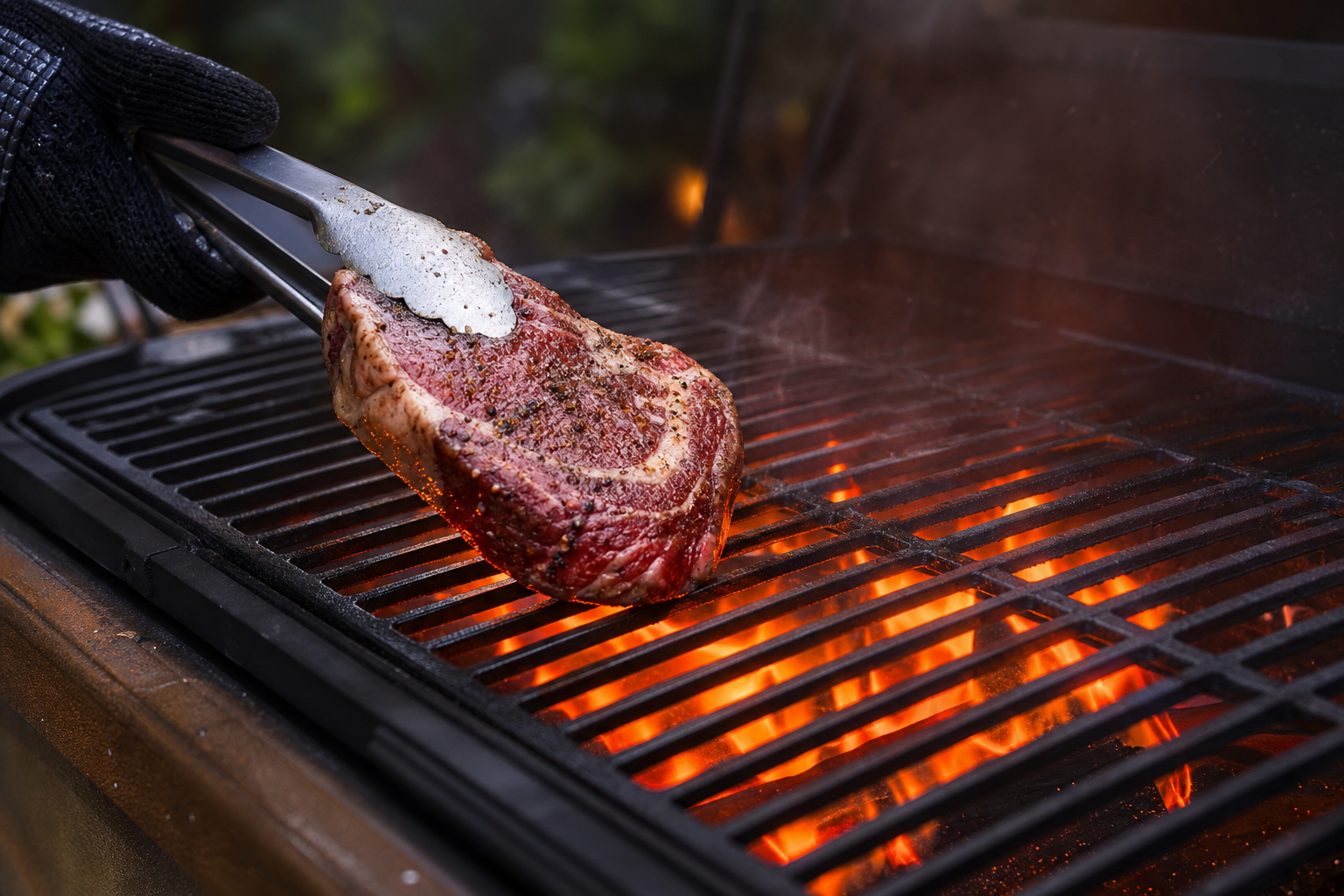 Why Your Grilled Steak Is Tough (And How to Fix It) 10 Hot grill with glowing coals and grates ready for cooking steak