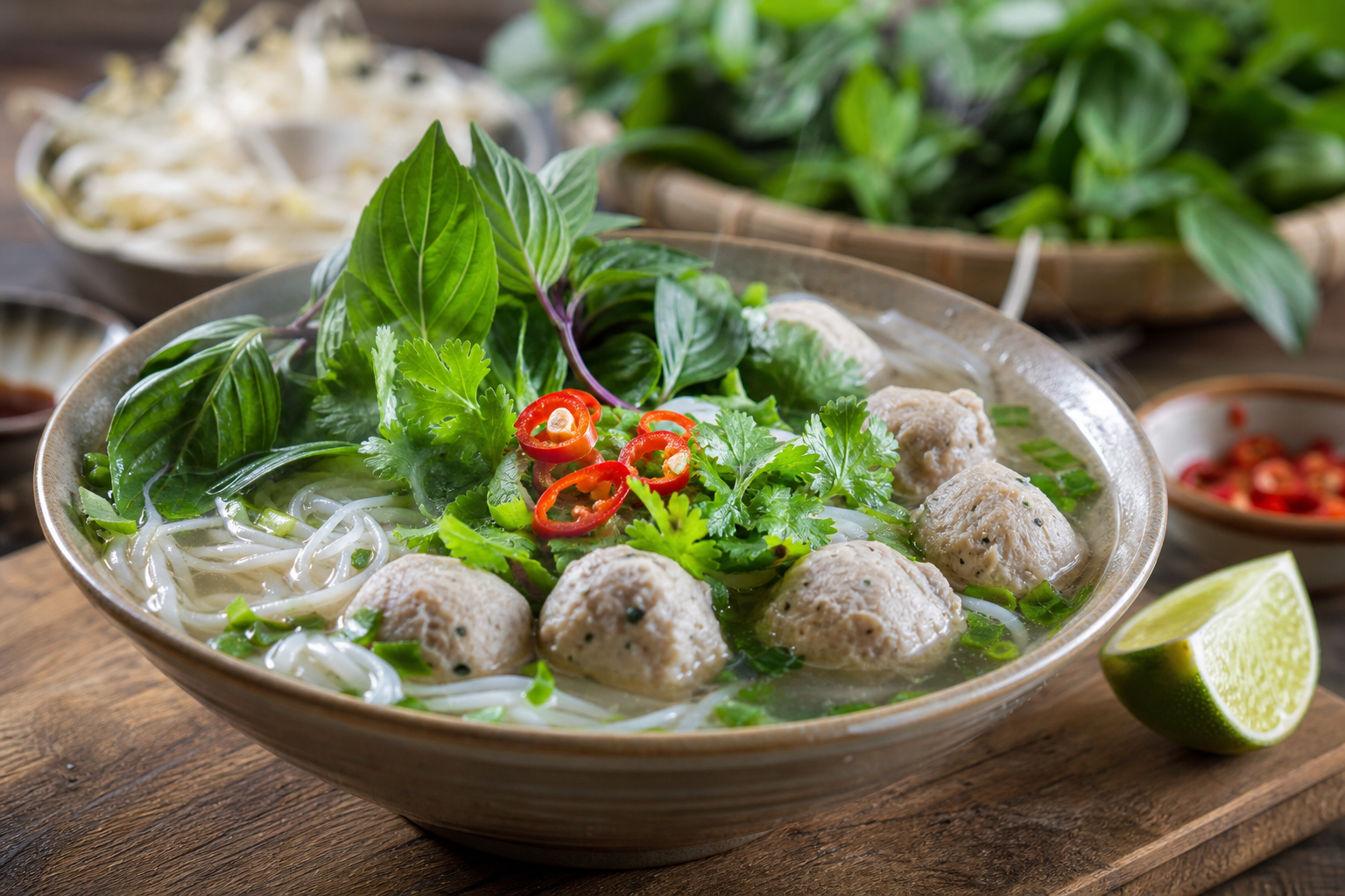 15 Meatball Recipe Ideas for Every Occasion 24 Vietnamese pork meatballs in fragrant broth with rice noodles and fresh herbs