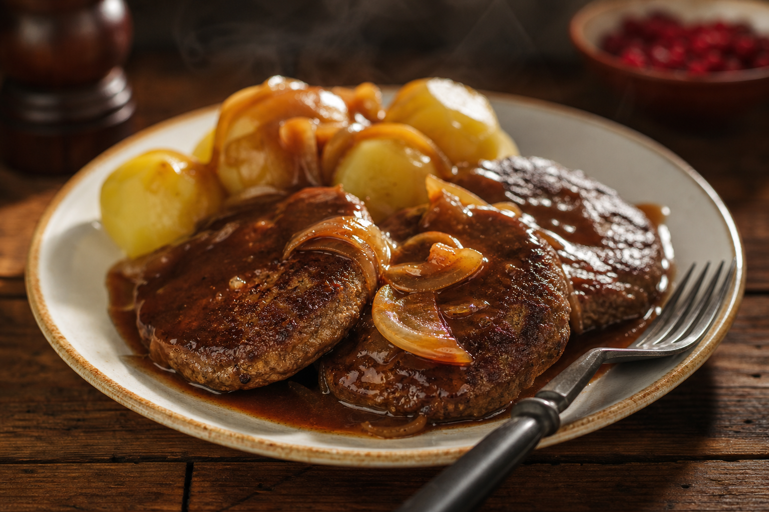 15 Meatball Recipe Ideas for Every Occasion 21 Danish frikadeller meatball patties with brown onion gravy and boiled potatoes
