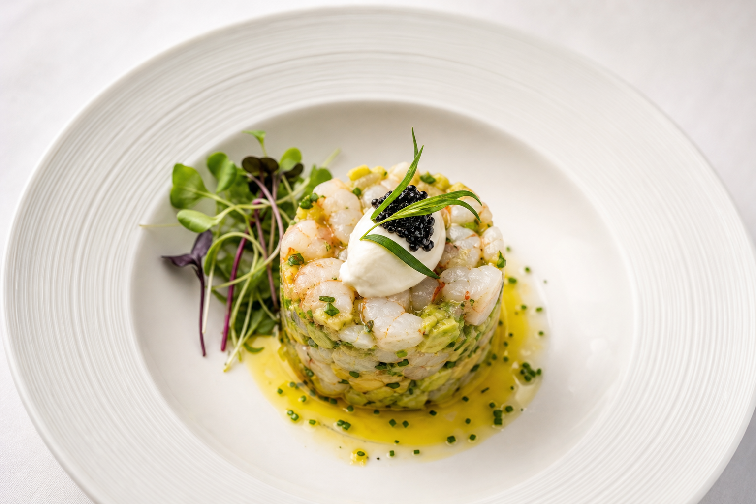 15 Shrimp Appetizer Ideas for Entertaining 30 Fine dining shrimp and avocado tartare topped with tobiko caviar and lemon crème fraîche