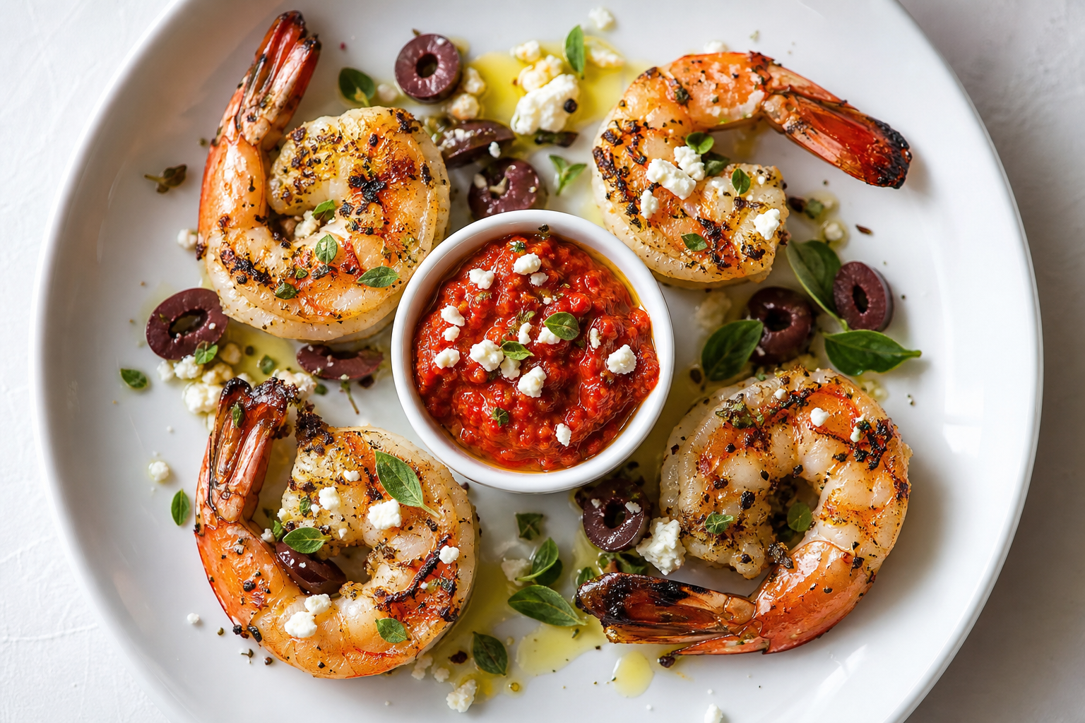 15 Shrimp Appetizer Ideas for Entertaining 25 Mediterranean grilled shrimp with roasted red pepper dip feta and kalamata olives
