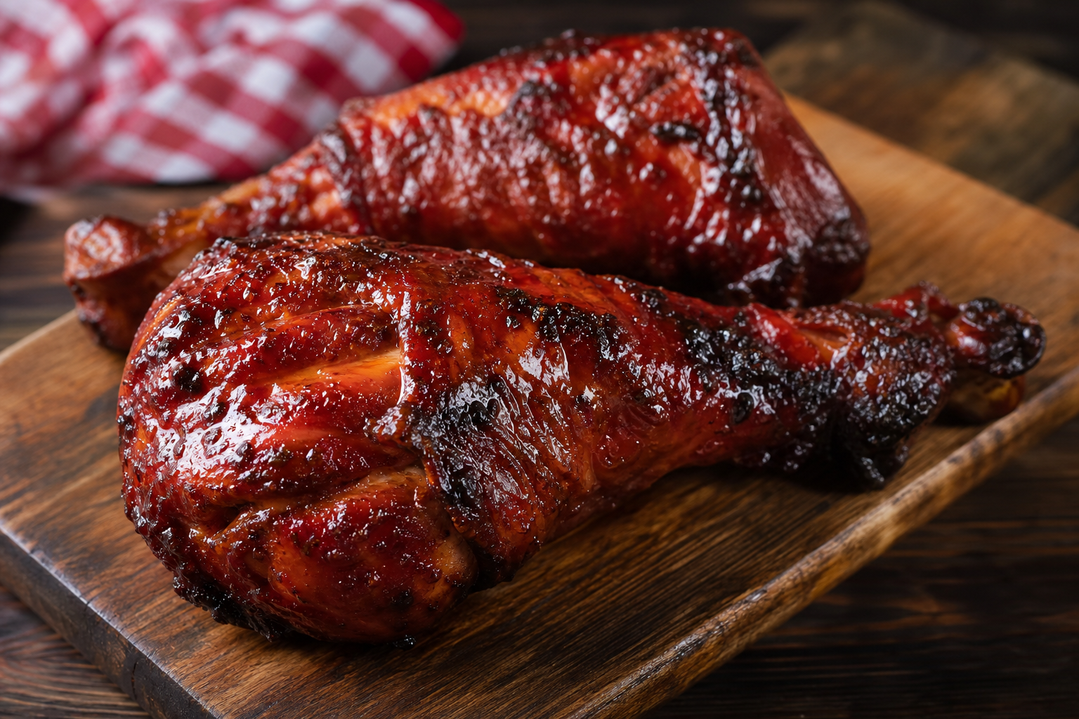 smoked turkey legs with a bbq glaze fair style at home Smoked Turkey Legs With a BBQ Glaze (Fair-Style at Home)
