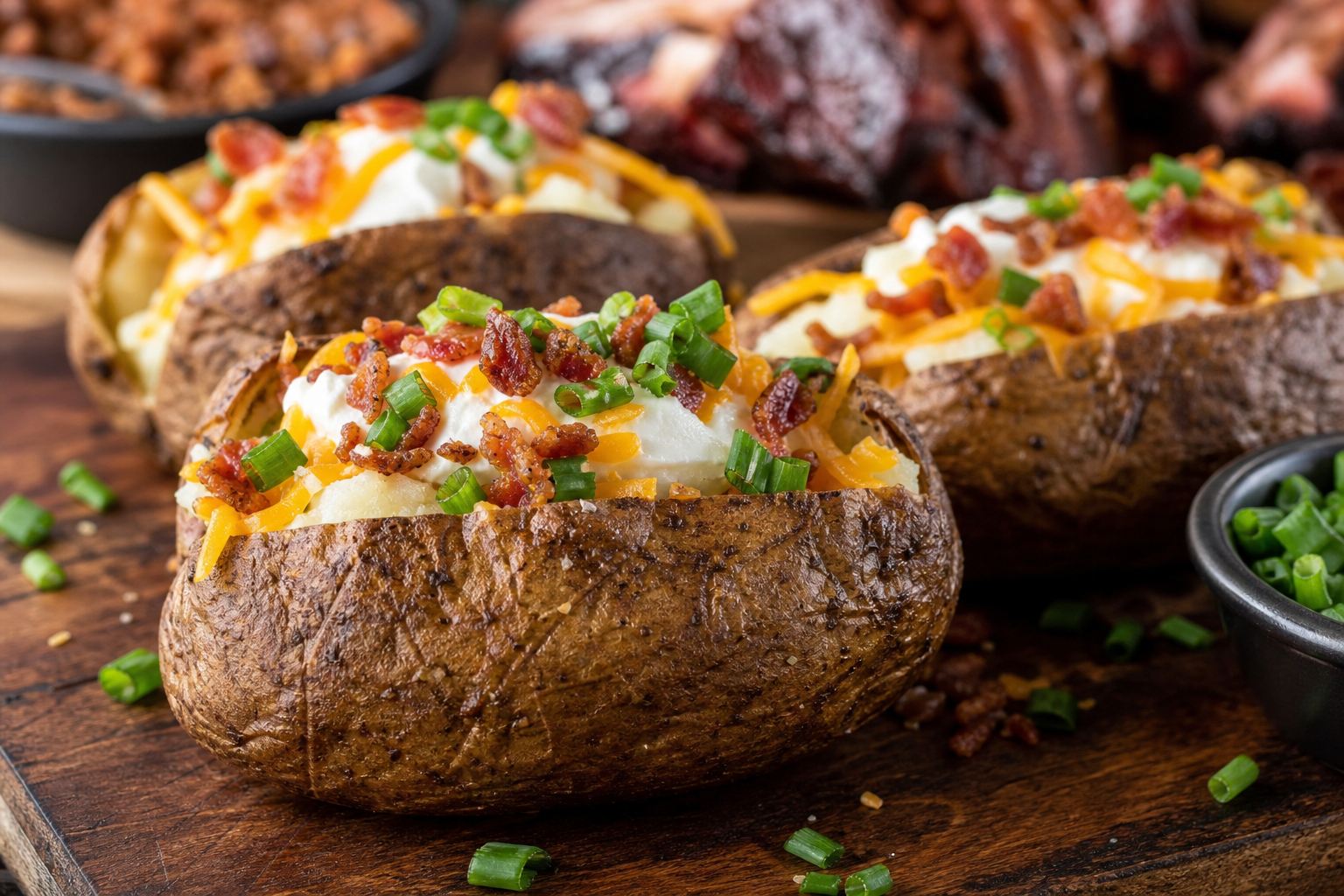 Twice-Smoked Loaded Baked Potatoes as a Cheap BBQ Side 5 twice smoked loaded baked potatoes as a cheap bbq side Twice-Smoked Loaded Baked Potatoes as a Cheap BBQ Side