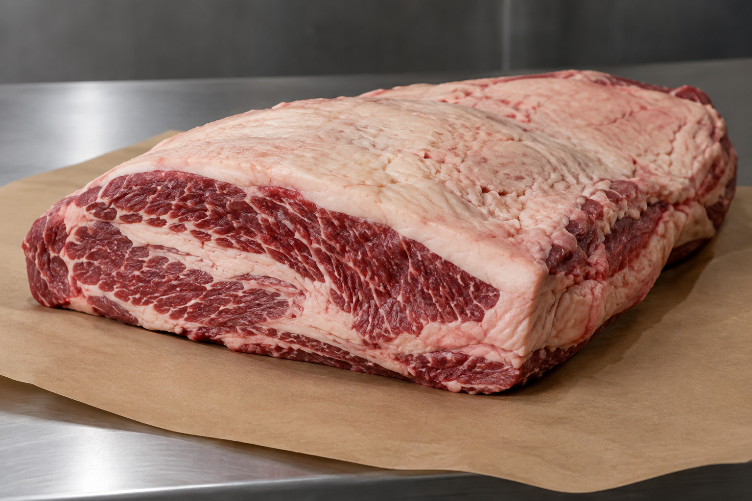 Chuck Roast vs Brisket: Which Is the Better Value for Slow Cooking? 6 Raw beef brisket with thick fat cap on butcher paper