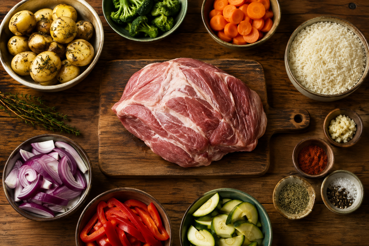 How to Buy Meat for Two Without Wasting Money 7 Versatile cut of meat surrounded by ingredients for different meals
