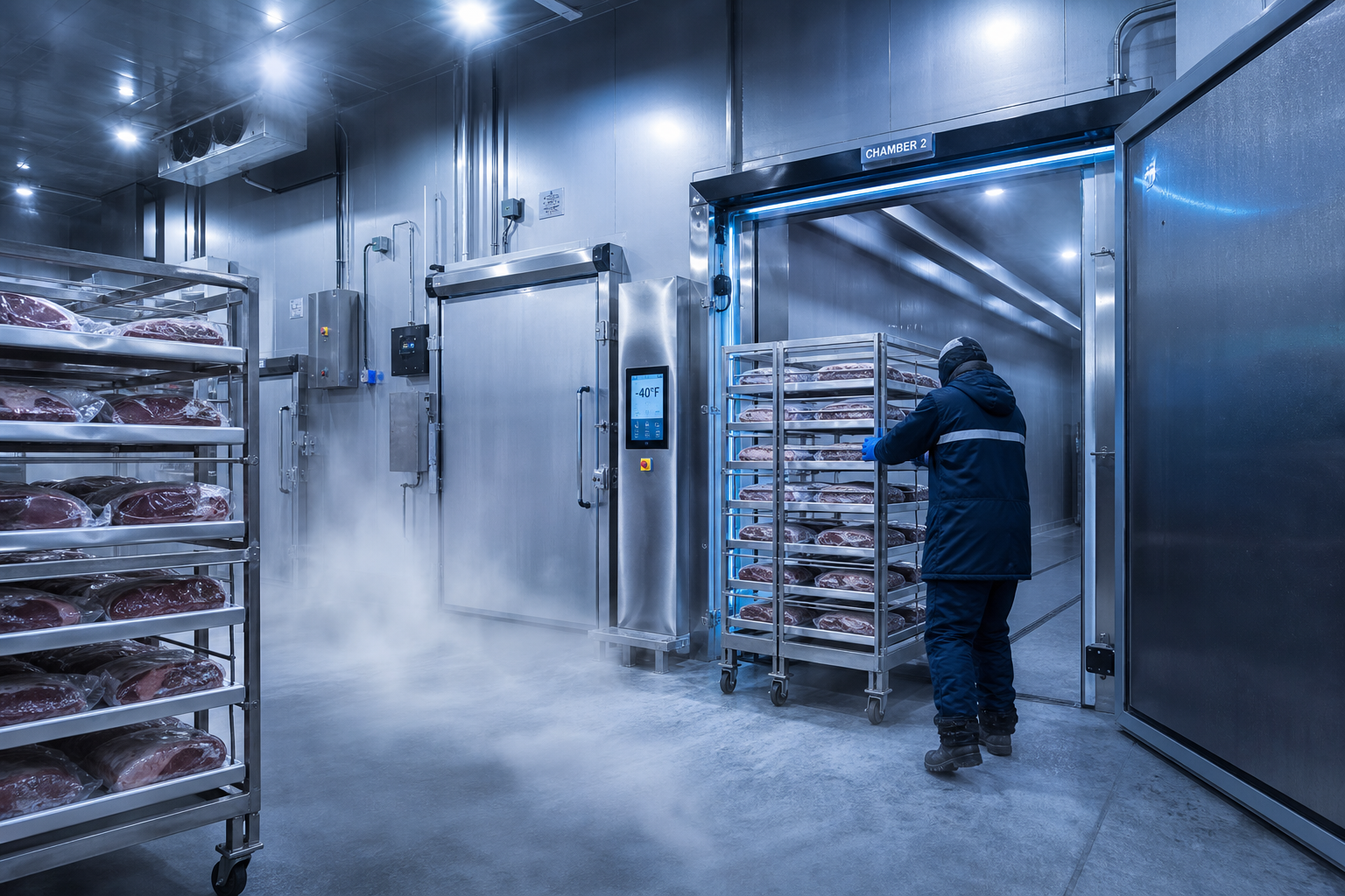 Fresh vs Frozen Meat: When Paying More for Fresh Makes No Sense 7 Industrial blast freezing technology used for preserving meat quality