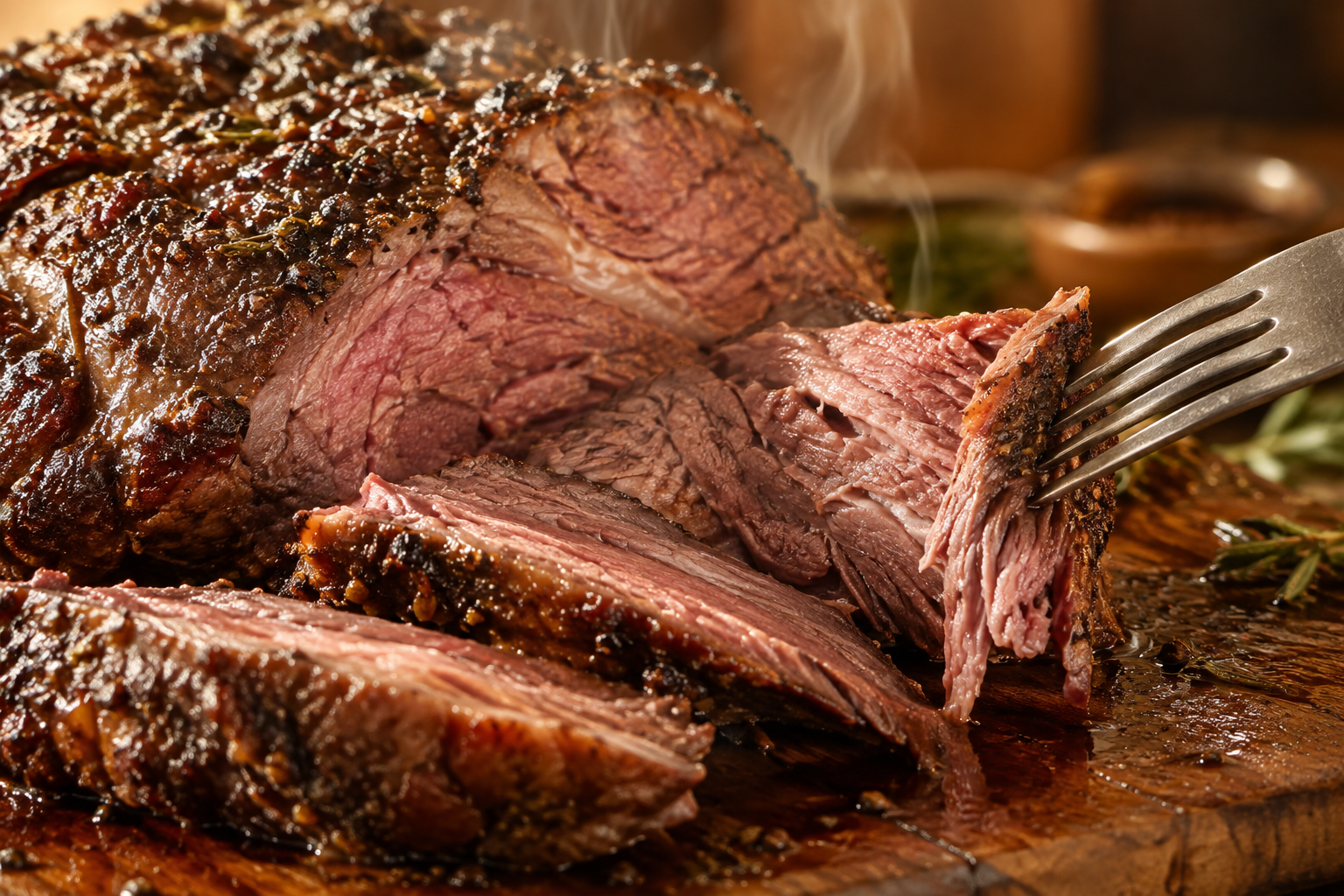 Eye of Round vs Sirloin Tip: Which Budget Roast Is Better? 8 Sliced sirloin tip roast showing tender, juicy texture