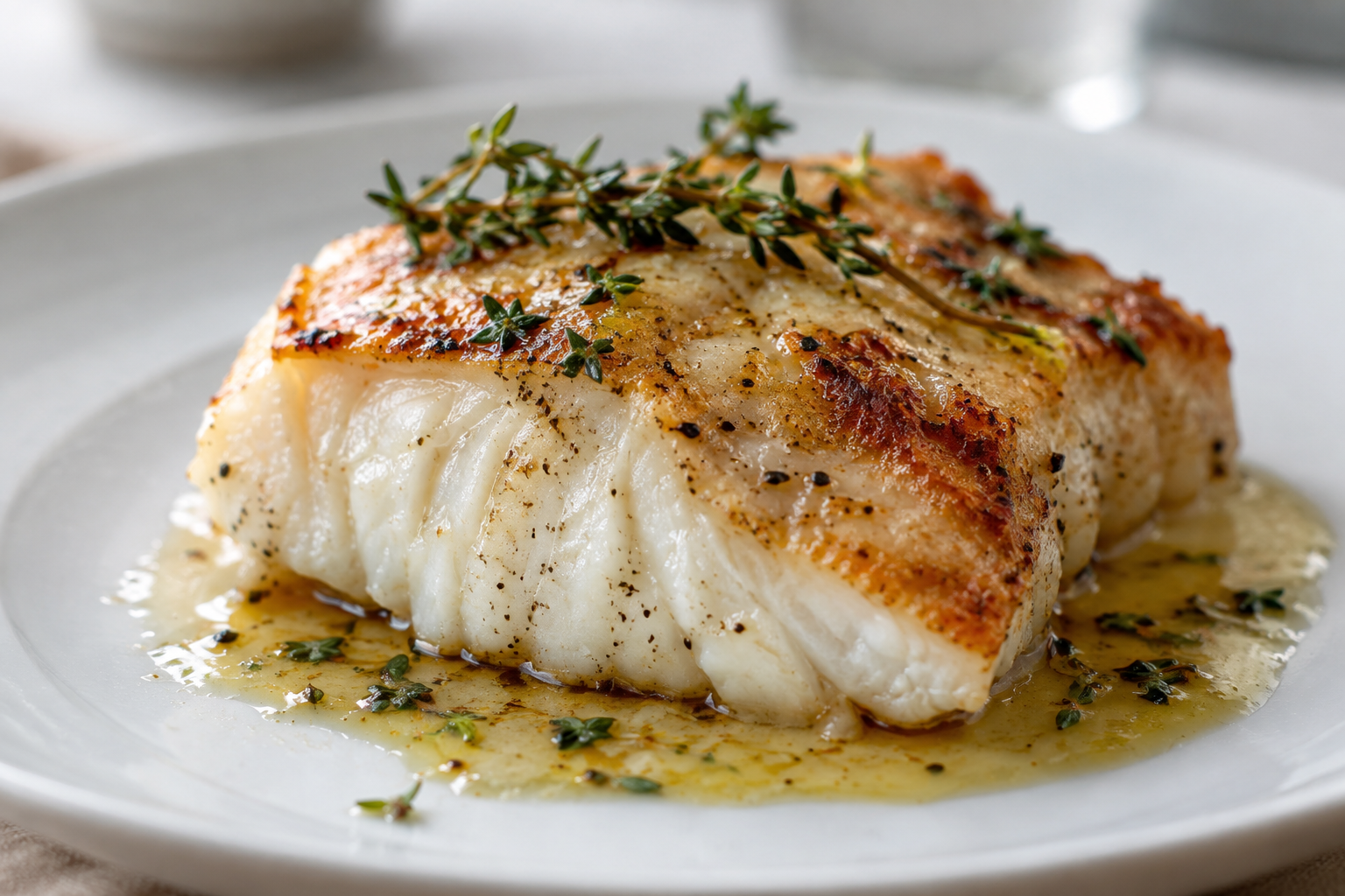 What Does Monkfish Taste Like? Texture, Flavor, and Best Ways to Cook It 6 Seared monkfish fillet on a plate showing its firm white texture
