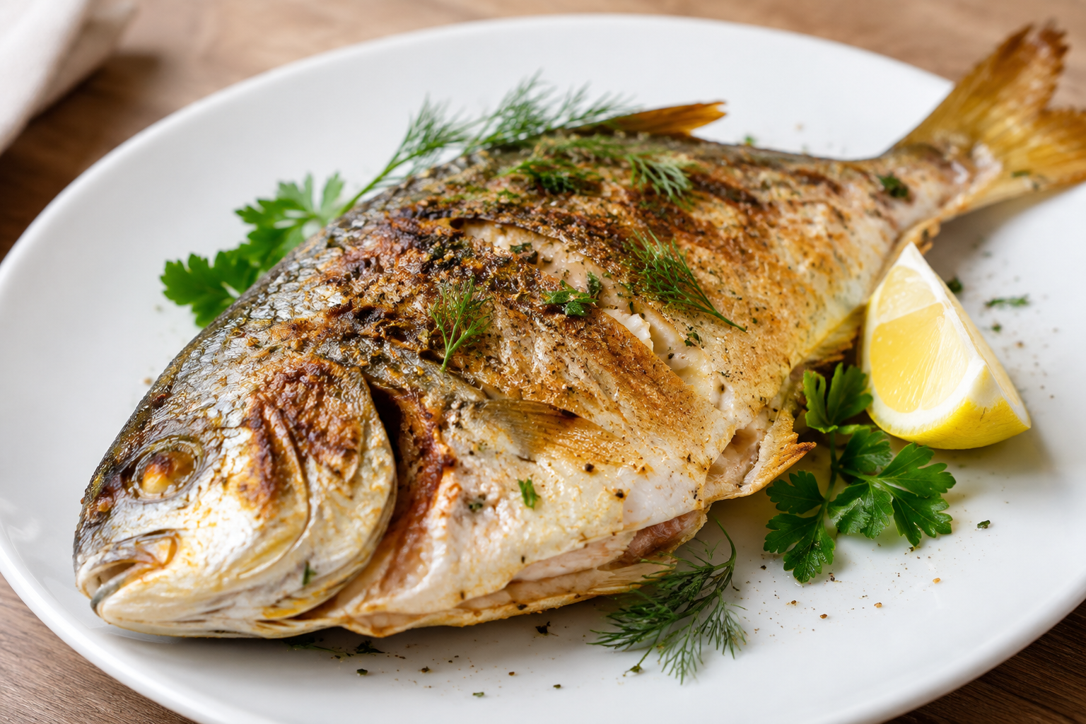 What Does Pompano Taste Like? Flavor, Texture, and Cooking Tips 6 Freshly cooked pompano fish plated with lemon and herbs