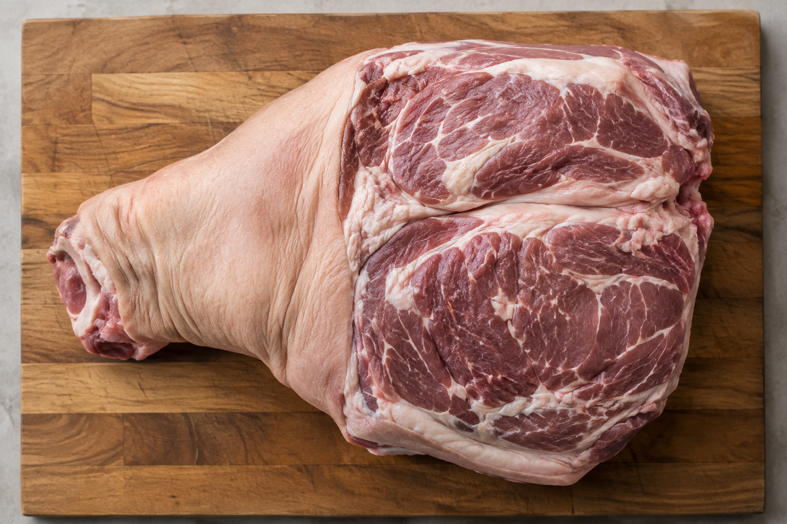 Picnic Shoulder vs Boston Butt: Which Pork Shoulder Cut Should You Buy? 6 Raw pork shoulder primal cut showing picnic and Boston butt sections