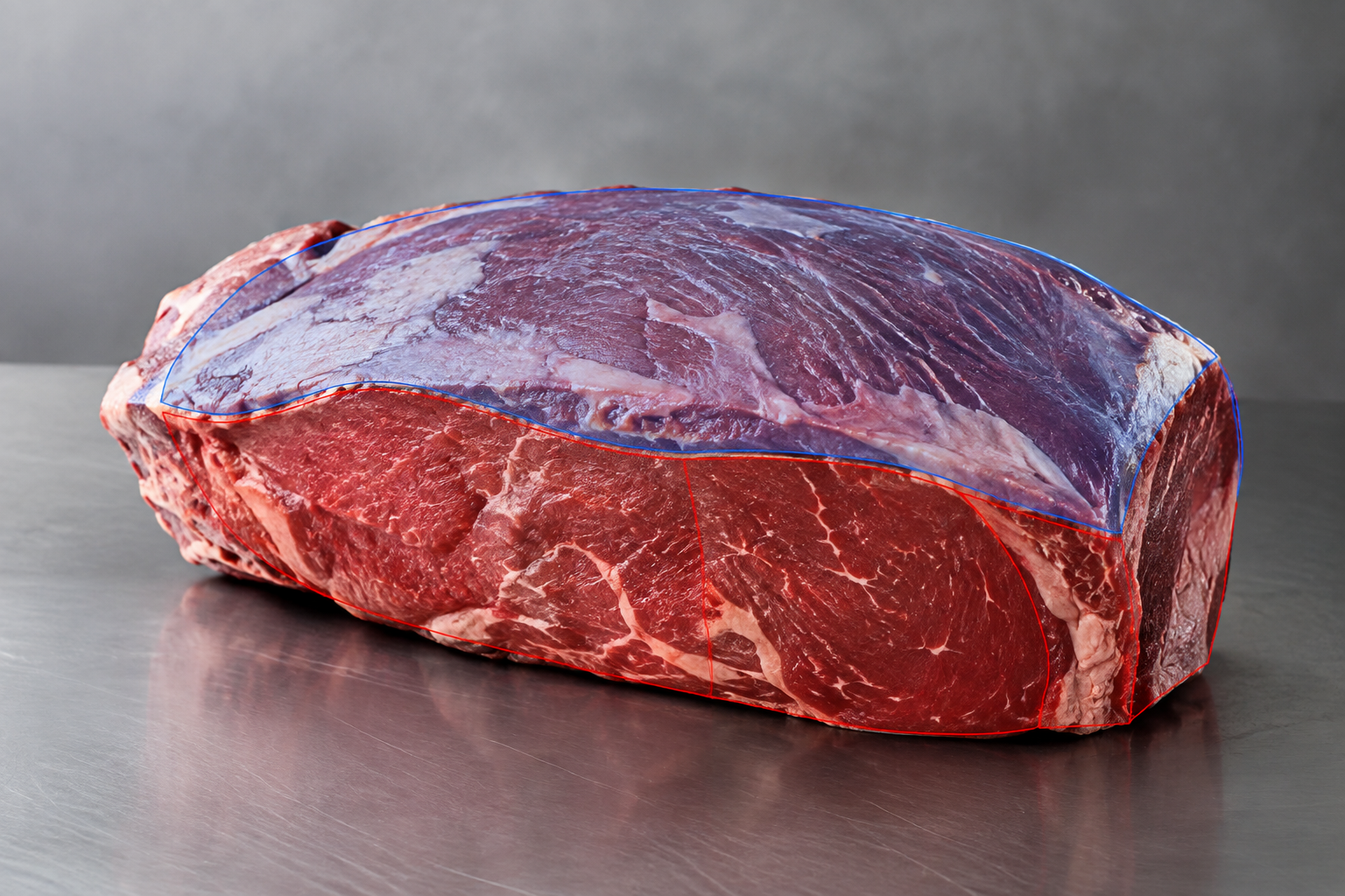 Top Round vs Bottom Round: Which Cheap Roast Should You Buy? 6 Beef round primal cut showing top round and bottom round sections