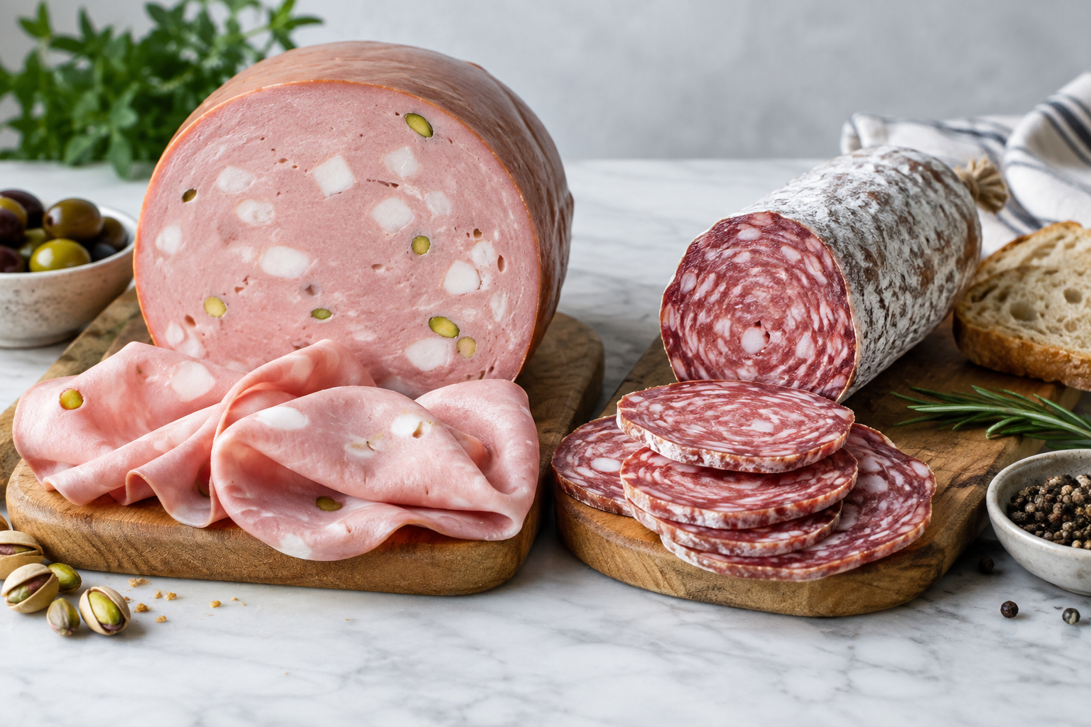 mortadella vs salami flavor texture and uses Mortadella vs Salami: Flavor, Texture, and Uses